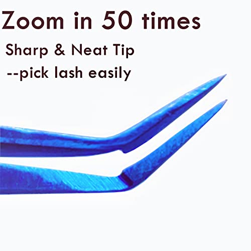 Volume Tweezers Eyelash Extensions, Lash Tweezers 45 degree Original L Shape For 0.05 0.07 0.1 0.15 0.2 Classic Lash/Mega Volume/Hybrid Lash Triple Function (Multi-Function Tweezers)