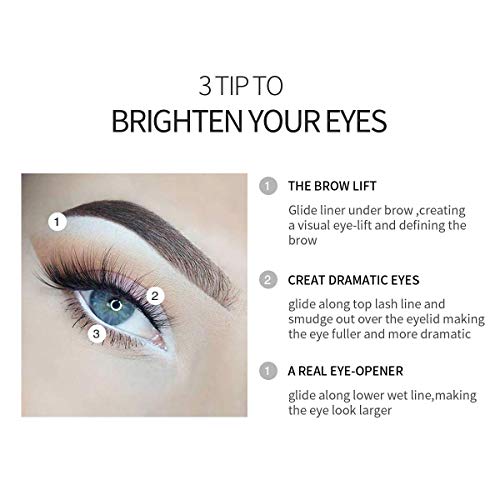 Fashionwu White Eyeliner Pencil Professional Highlighter Eye Liner Pen Soft Strokes Waterproof Long-Lasting Eyeshadow Eye Silkworm Brighten Pencil Beauty Makeup Tool (48pcs)