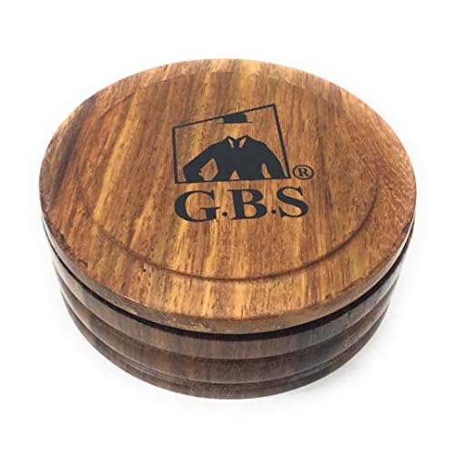 G.B.S GENTS Wooden Shaving Bowl with Lid ? 3.5" Diameter | Classic Shaving Mug for Lathering Creams & Soaps | Elegant Beard Shaving Accessory for Men ? Durable, Natural Wood Design