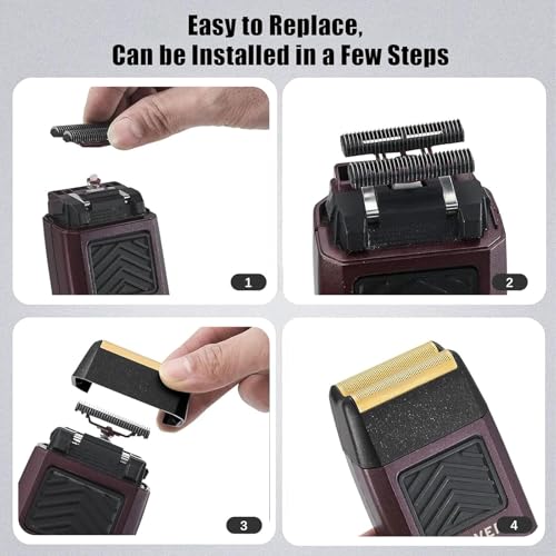 1 Pack Professional 5 Star Series Finale Shaver Replacement Foil and Cutter Bar Assembly Compatible With Wahl Shaver Foil 7031-100, 7043-100 Super Close Shaving Replacement Heads£¬ (Black)