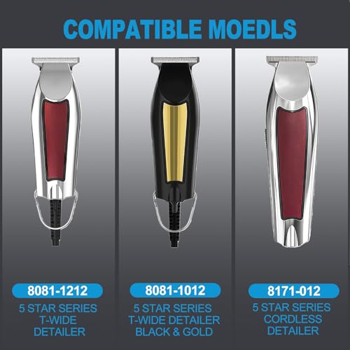 2215 T Wide Adjustable Trimmer Blades for Wahl 5 Star Series Detailer (8081) & Cordless Detailer LI (8171), Model 2215