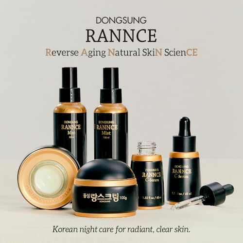 DONGSUNG RANNCE C-Serum Skin Care Korean Night Face Essence with a-Bisbolol, Kojic Acid, Niacinamide for Glass Skin 45ml / 1.52Fl. oz