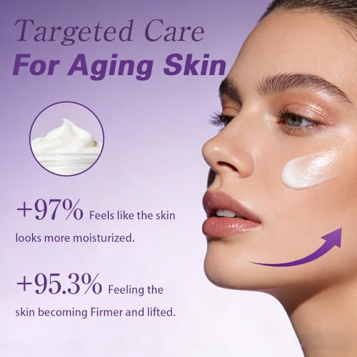 3D Lifting Night Cream, Anti-Aging Moisturizer with 17-Peptide Complex, Probiotic Facial Treatment for Face and Neck Wrinkles, 1.7 fl oz