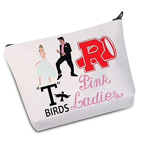WZMPA Musical Cosmetic Makeup Bag Musical Theatre Fans Gift T Bird Pink Ladies Musical Makeup Zipper Pouch Bag For Friend Family (T Bird Pink Ladies)