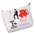 WZMPA Musical Cosmetic Makeup Bag Musical Theatre Fans Gift T Bird Pink Ladies Musical Makeup Zipper Pouch Bag For Friend Family (T Bird Pink Ladies)