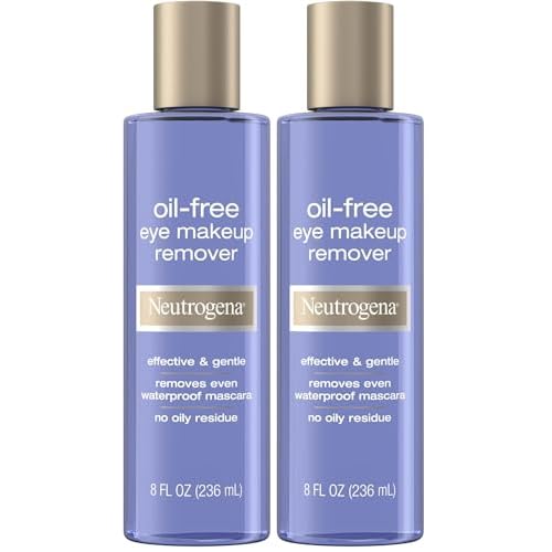 Neutrogena Gentle Oil-Free Eye Makeup Remover & Cleanser for Sensitive Eyes, Dissolves Waterproof Mascara, Dermatologist & Ophthalmologist Tested, 8 fl. oz (Pack of 2)