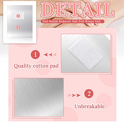 Demissle 1000 Pcs Gel Nail Polish Remover Foil Wraps Bulk Nail Soak off Foil Wraps Gel Finger Polish Remover with Pre-Attached Lint Pad, Silver