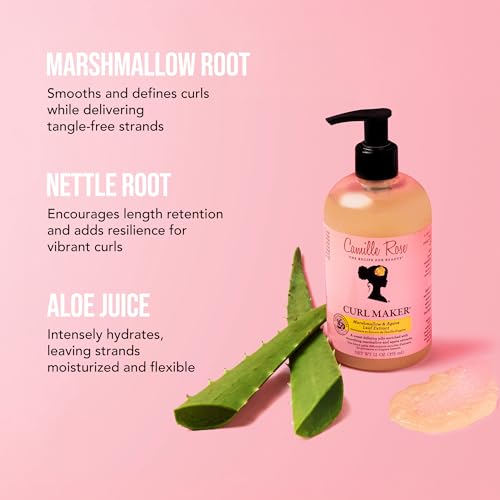Camille Rose Curl Maker, Smoothing and Nourishing Curly Hair Gel with Aloe, for All Hair Types and Textures, 12 fl oz