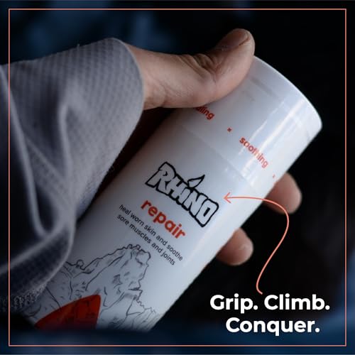 Rhino Skin Solutions Repair Cream - Soothing Relief for Dry, Cracked Skin, Ideal for Climbers, Athletes & MMA | Cooling, Made in Oregon, Fast Healing for Sore Skin, Muscles & Joints (8 fl oz)