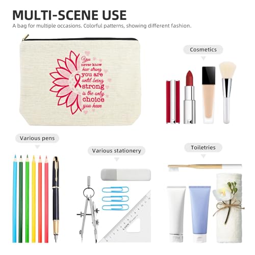 Breast Cancer Survivor Gifts for Women Makeup Bag, Breast Cancer Awareness Accessories, Cancer Care Gifts for Woman Decorations, Cancer Patients Must Have Cosmetic Travel Pouch