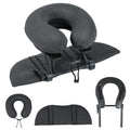 Intelligent Support Memory Foam Pillow£¬Adjustable Massage Pillow ? Multi-Use Ergonomic Neck Pillow for Office Naps,Travel, Recliner Headrest ? Portable (Black Pillow+Black Plastic Stand)