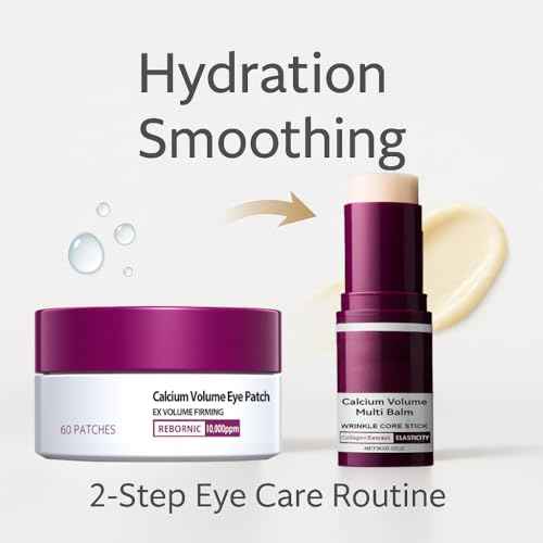 Eye Care Duo ? Calcium Volume Multi Balm Stick + Hydrogel Under Eye Patches 60ea (30 Pairs), Hydrating & Smoothing Eye Treatment, Gentle on Skin, Travel-Friendly