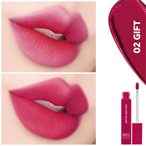 UNICORN GLOW Magnetic Matte Lip [02 Gift], Matte Lip Stain Lip Tint Matte finish Cruelty Free Vegan Made in Korea 0.14 oz. / 4 g
