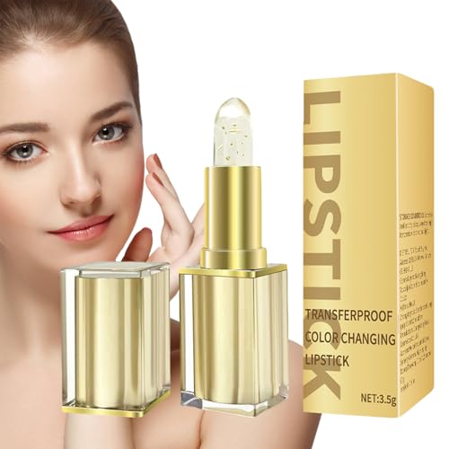 Color Changing Lipstick, Gold Foil Moisturizing Glossy Shine Lip Gloss, Warm Change Color Change Lip Stick, Smudge-proof and Long-lasting (1PCS)