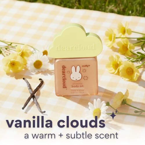 dearcloud Miffy Shimmer Body Oil ? Hydrating Body Oil with Vitamin E & Squalane for a fresh, shimmering glow (3.38 fl oz)