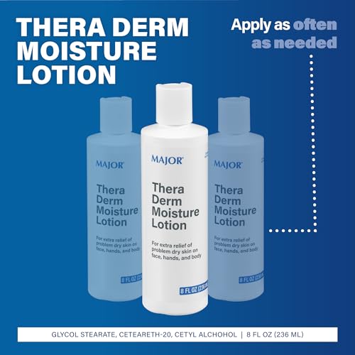 MAJOR Thera Derm Moisture Lotion - Helps Offer Dry Skin Relief on Face, Body, and Hands - 8 Fl Oz (1 Pack)