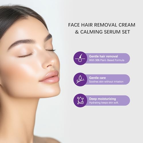 Body Hair Removal Cream Set with Spatula Applicator, Hair Removal Cream for Sensitive Skin, Gentle Formula, Gentle and Safe for Sensitive Skin, Unisex