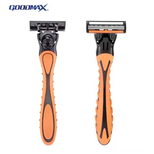 Triple Blade Razor for Men ? Lubricating Strip Shaving System with Anti-Slip Handle & 6 Replacement Cartridges ? Smooth & Comfortable Shave