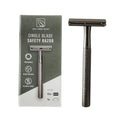 Single Blade Safety Razor for Men & Women (Onyx) Premium Aluminum Handle, Reusable & Plastic-Free ? Smooth, Close Shave with Less Irritation ? Includes 10x Blades & Travel Bag - Onyx