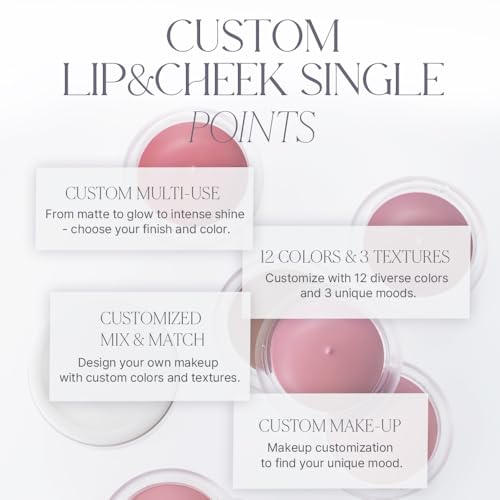 Heart Percent Dote On Mood Custom Lip & Cheek Single ? Blendable & Buildable Soft Velvety Matte Cream Blush (Fog Pot), Long-Lasting Lightweight Multi-Use & Lip Tinted Balm 4.7g, M06. Salmon Beige