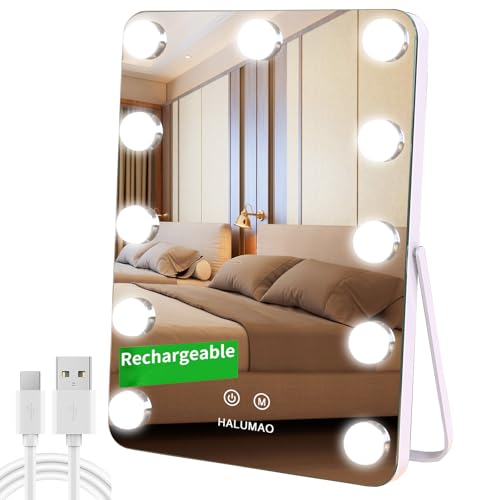 Vanity Mirror with Lights, Rechargeable Makeup Mirror, 14.6" Lighted Makeup Mirror for Dressing Room & Bedroom£¬Memory Function