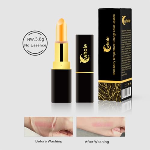 LEONTY Red cherry lipstick Magic Temperature-Change Color Lipstick Moisturizing Lipstick Long Lasting for men and women