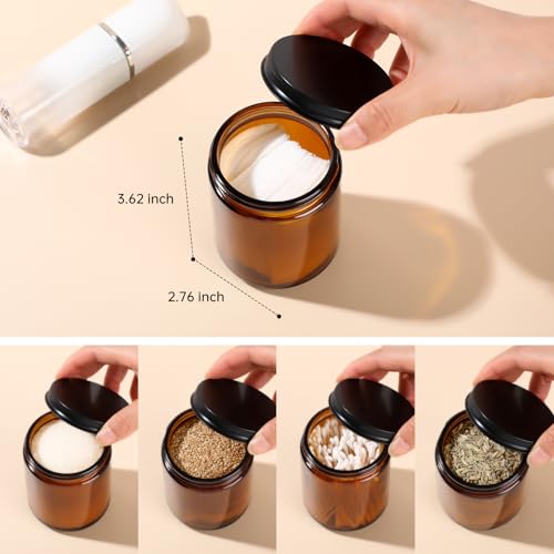 8oz Amber Glass Jars with Lids (30 Pack) - Empty Candle Jars for making candles,Cosmetic Jar,Amber Cntainers with Lids for Lotions,Creams,Spices
