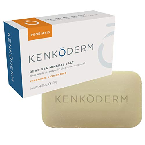 Kenkoderm Psoriasis Total Body & Scalp Bundle for Hair & Skin Care, Moisturizing Cream, 10 oz, Dead Sea Mud Soap & Mineral Salt Soap, 4.25 oz, Salicylic Acid Shampoo, 4 oz & Conditioner 8 oz