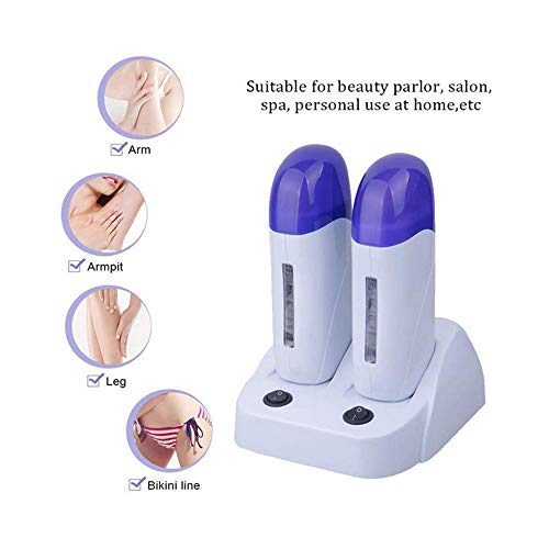 Nynelly Wax Warmer Kit for Hair Removal, Double Depilatory Wax Heater with Heater Base for Hair leg, Armpit, Bikini