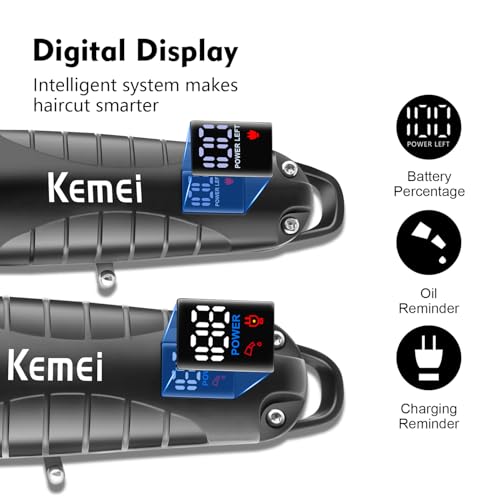 KEMEI Professional Hair Clippers Set for Men,Cordless Rechargeable Hair Clippers Kit, Clippers and Trimmer Set for Hair Cutting, Haircut Clippers,Gifts for Men (PG2290D+2293)