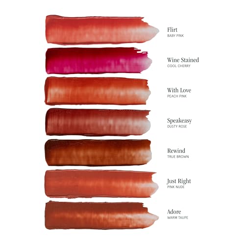 SOSHE Beauty - Ceramide Refillable Lip Silk | Sheer Hydrating, Silky, Buildable Lipstick | Ceramides, Vitamin E, Shea Butter | Cruelty-Free, Certified Plastic Negative (Just Right - Pink Neutral)
