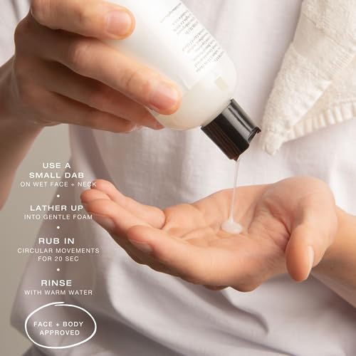 Biba De Sousa The Mandelic Scrub - Gentle AHA Exfoliation - Invigorating Daily Facial Cleanser For All Skin Types - (8 oz)