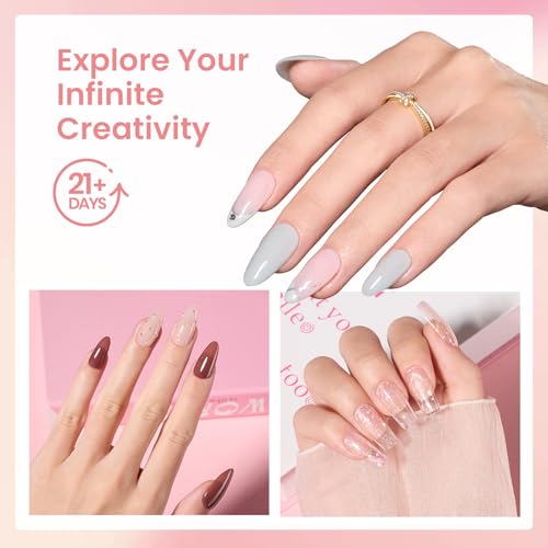 Beetles Dip Powder Nail Kit, 20 Colors Brown Nude Pink Purple Gray Clear Glitter Nail Dipping Powder with Electric Nail Drill and Dip Powder Liquid Set for Nail Art Manicure Peach Brownie Collection