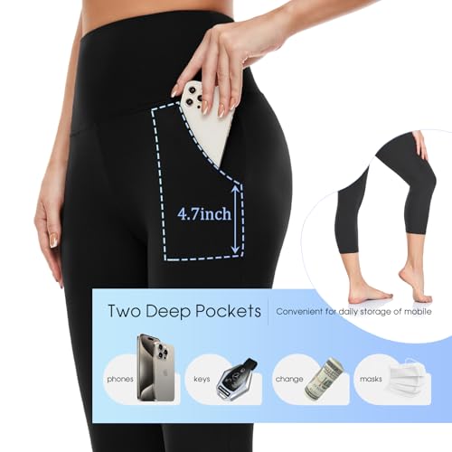 4 Pack Leggings for Women Butt Lift High Waisted Tummy Control No See-Through Yoga Pants Workout Running Leggings