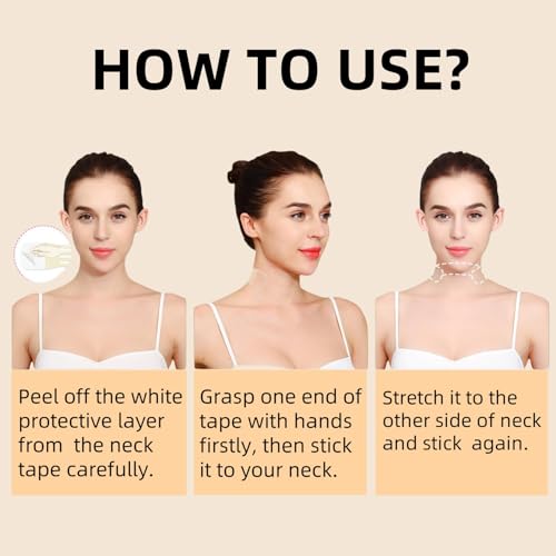 FHH Neck Lift Tape£¬30PCS Instant Neck and Face Lift for Women, Lifting Saggy Skin, Suitable for All Skin Types(6pcs Bands, 30pcs Patches)