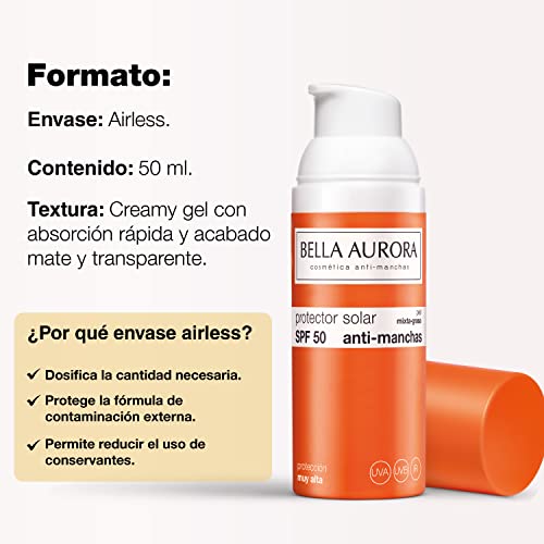 BELLA AURORA GEL SOLAR SPF 50 ANTIMANCAS PIEL MIXTA-GRASA