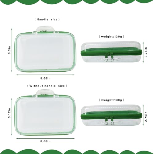 2pc Clear Hard Shell Case, Makeup & Skincare Travel Bags, Portable Zipper Organizer for Toiletries & Stationery