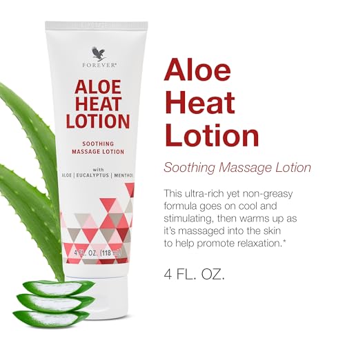 Forever Living - Aloe Heat Lotion with Menthol and Eucalyptus Fragrance, Comfort and Skin Nourishment, Vegan-Friendly Formula, 4 fl oz