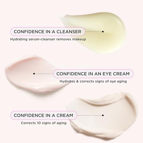 IT Cosmetics Unwrap Healthy Hydration Anti-aging Skincare Set, 3-Pc Holiday Giftset for Her - Confidence in a Cream Face Moisturizer (Full Size) & Gentle Facial Cleanser & Smoothing Eye Cream