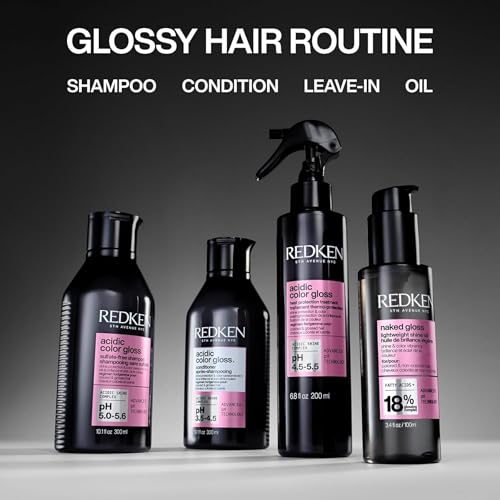 Redken Acidic Color Gloss Heat Protection Leave-In Treatment Spray For Color-Treated Hair - Conditions and Adds Shine, With Heat Protection