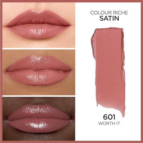 L¡¯Or?al Paris Colour Riche Lipstick and Lip Liner Set, Includes 1 Satin Lipstick and 1 Creamy Lip Pencil For Bold, Nourished Lip Color, Worth It, 1 Kit