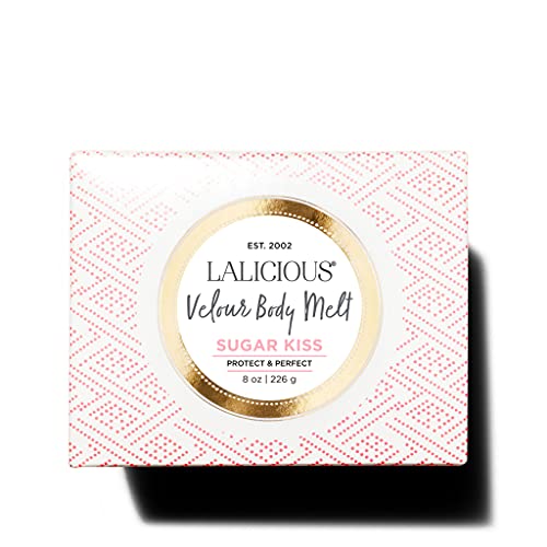 LaLicious Sugar Kiss Velour Body Melt - Multitasking Balm-to-Oil Skin Moisturizer with Macadamia Oil & Coconut Oil - Shave Gel, Hair/Scalp/Hand/Foot Mask - Help Prevent Stretch Marks (8oz)