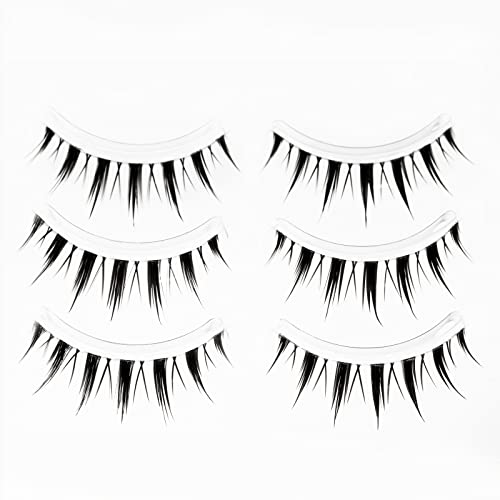 Japanese Style False Eyelashes Makeup Manga Lashes Cosplay Anime Eyelash Lashes Doll Eye Natural 5 Pairs Asian False Eyelashes Pack Look Like Individual£¨M9£©