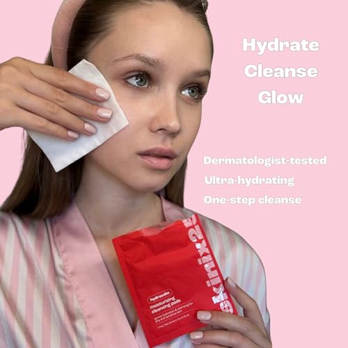 Hydracalm Facial Cleansing Pads ? 20 Individually Wrapped Cotton Wipes for Sensitive & Dry Skin | On-the-Go Face Wipes for Travel, Gym & Daily Skincare
