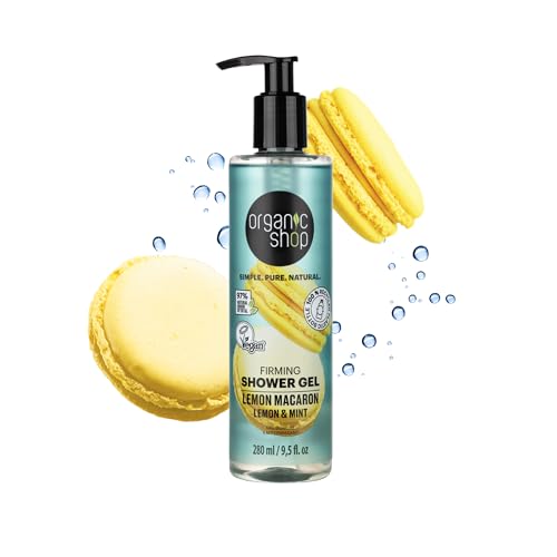 Organic shop Lemon & Mint Shower Gel, Skin Firming Body Cleanser, 100% Vegan & Organic, Deep Moisturizing Skin Cleanser, Nourishing Body Wash. 9.5 Fl Oz