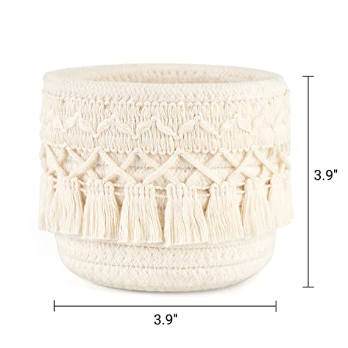 Mkono 5 Pcs Macrame Baskets Cotton Rope Basket for Organizing, Boho Decor Basket