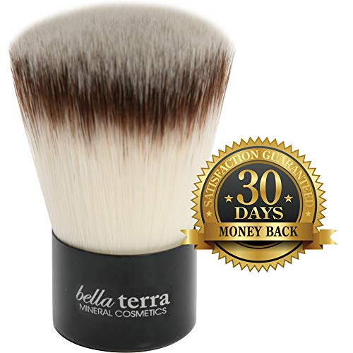 Bellaterra Cosmetics Italian Kabuki Brush for Travel and Compact Use, Soft Synthetic Bristles, Vegan & Cruelty-Free, Short Handle for Easy Grip, For Powder, Foundation, Blush, and Bronzer Application