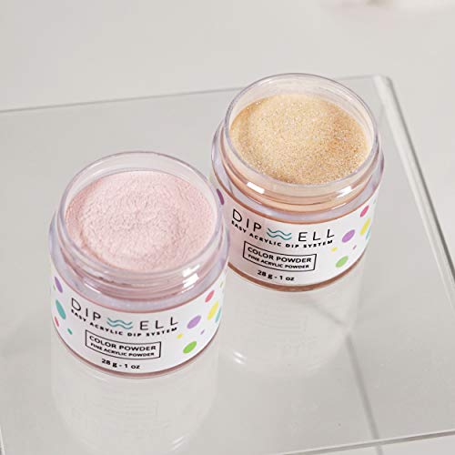 DipWell Acrylic Nail Kit - Clear Acrylic Powder, Liquid, Brush & Powder (Natural, Durable, No UV/LED, Made in USA)