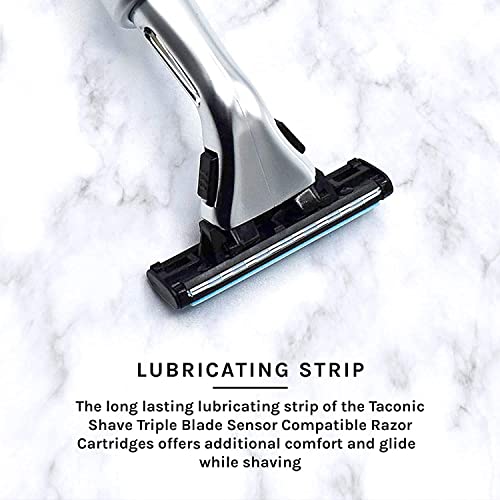 Taconic Shave, Gillette Sensor & Sensor Excel Compatible Heavyweight Triple Blade Pivot Head Razor, Includes 1 Preloaded Blade - Delivers a Smooth, Close & Comfortable Shave