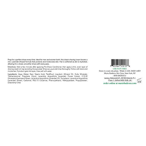 Mario Badescu Shaving Cream for Women and Men - Classic, Unisex Non-Foaming Shave Cream Formula Infused with Lavender Oil and Vitamin E - Helps Prep, Protect and Moisturize for a Closer Shave